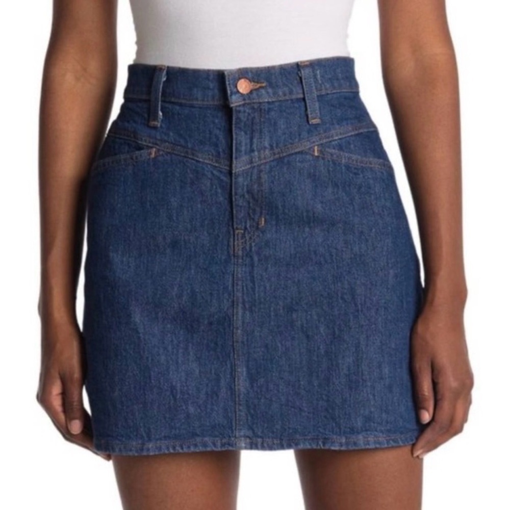 Madewell Dark Blue Denim A-Line Mini Skirt